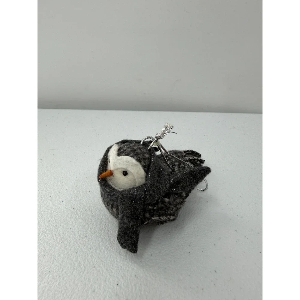 Target Christmas Ornaments Lot 3 Angel Fox Owl Felt Tweed Fabric Holiday Decor
